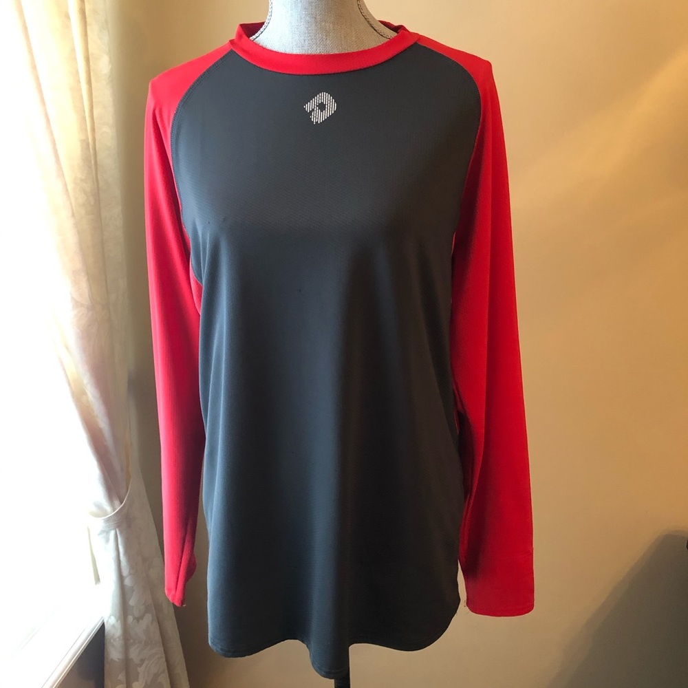 Demarini Heather Grey/Red Long Sleeve